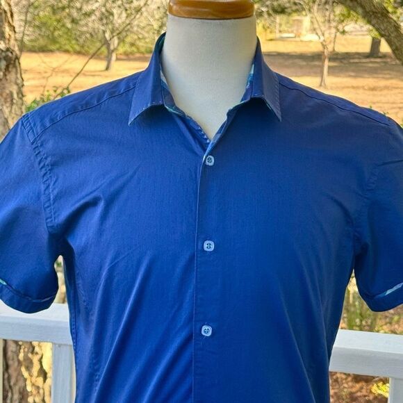 Stone Rose Navy Short Sleeve Shirt. Size 2/ US Small. - Picture 2 of 9